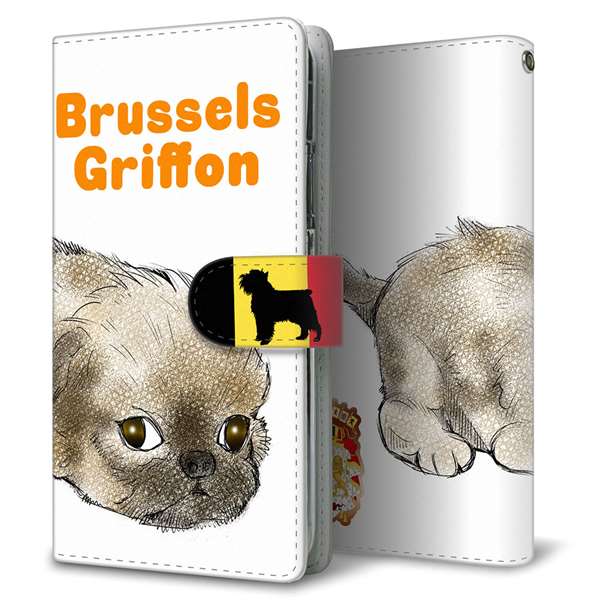 au ギャラクシー A20 SCV46 高画質仕上げ プリント手帳型ケース(通常型)【YE810 ブリュッセルグリフォン01】
