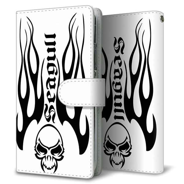 au ギャラクシー S10+ SCV42 高画質仕上げ プリント手帳型ケース(通常型)【YE900 スカル01】