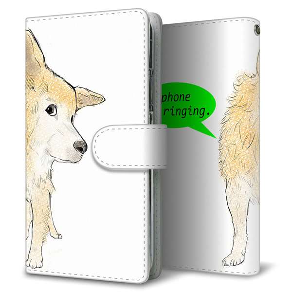 AQUOS wish A104SH Y!mobile 高画質仕上げ プリント手帳型ケース(通常型)【YE993 ラブドッグ02】