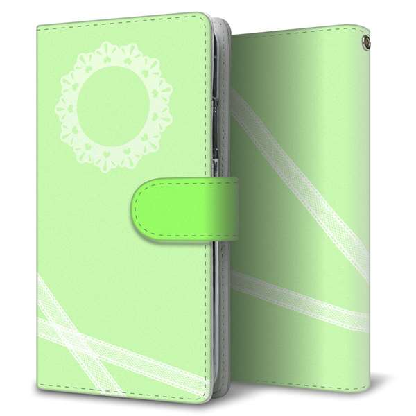 Xperia 5 IV SOG09 au 高画質仕上げ プリント手帳型ケース(通常型)【YE997 ガーリーグリーン】