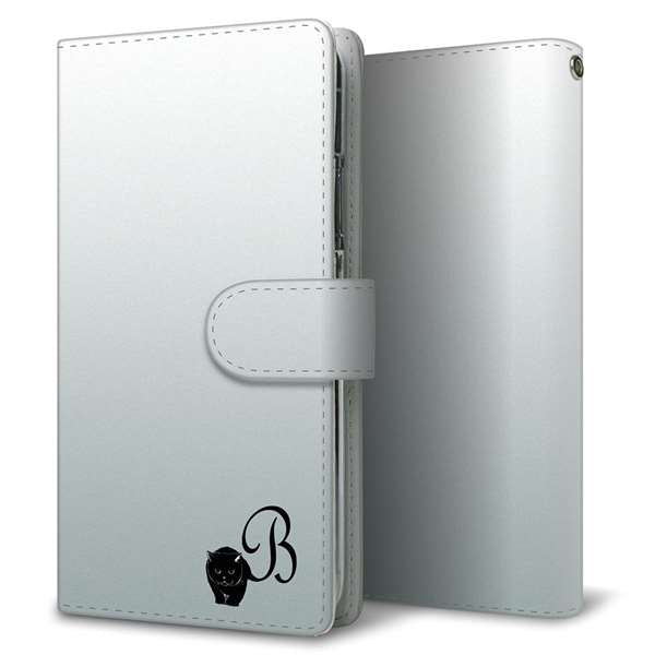 Xperia 1 IV SOG06 au 高画質仕上げ プリント手帳型ケース(通常型)【YI843 イニシャル ネコ B】