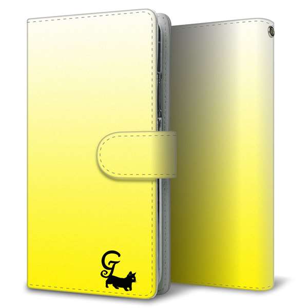 AQUOS wish A104SH Y!mobile 高画質仕上げ プリント手帳型ケース(通常型)【YI848 イニシャル ネコ G】