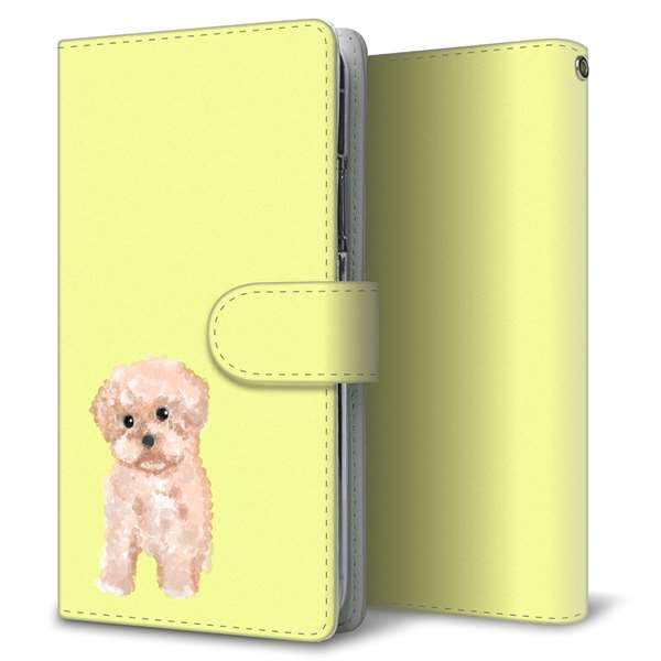 Xperia 5 IV SOG09 au 高画質仕上げ プリント手帳型ケース(通常型)【YJ064 トイプードルアプリコット(イエロー)】
