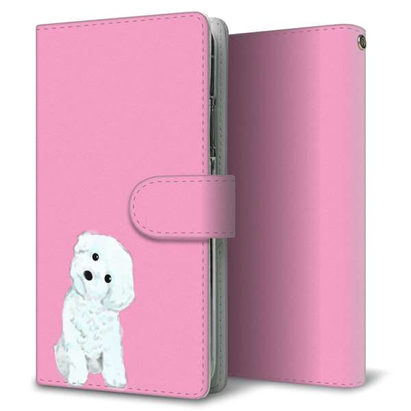 Xperia Ace III A203SO Y!mobile 高画質仕上げ プリント手帳型ケース(通常型)【YJ069 トイプードルホワイト(ピンク)】