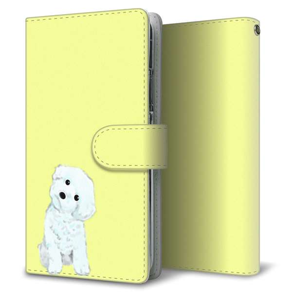 Xperia Ace III SOG08 au 高画質仕上げ プリント手帳型ケース(通常型)【YJ072 トイプードルホワイト(イエロー)】