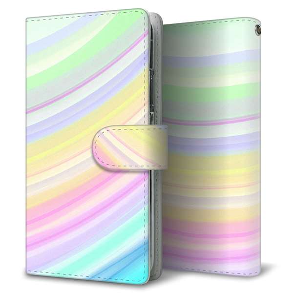 Redmi Note 10 JE XIG02 au 高画質仕上げ プリント手帳型ケース(通常型)【YJ312 カラー レインボー】