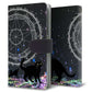 シンプルスマホ6 A201SH SoftBank 高画質仕上げ プリント手帳型ケース(通常型)【YJ330 魔法陣猫 キラキラ 黒猫】