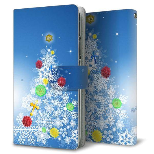 SoftBank アクオスゼロ6 高画質仕上げ プリント手帳型ケース(通常型)【YJ347 クリスマスツリー】