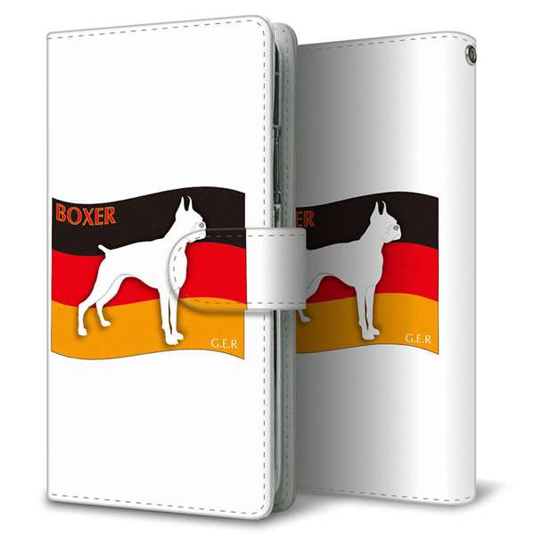 Xperia 5 SO-01M docomo 高画質仕上げ プリント手帳型ケース(通常型)ドイツ国旗と犬