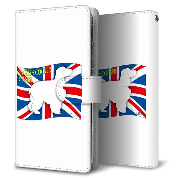 Xperia XZ3 SOV39 au 高画質仕上げ プリント手帳型ケース(通常型)イギリス国旗と犬