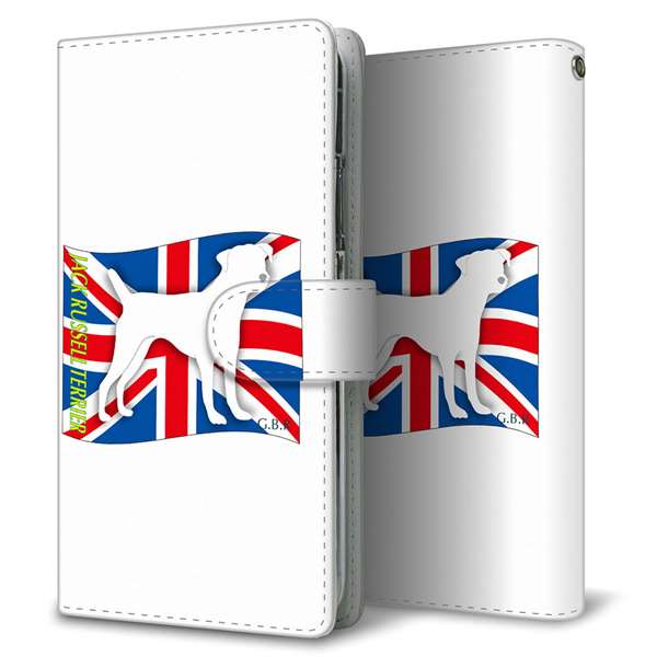 Galaxy A54 5G SCG21 au 高画質仕上げ プリント手帳型ケース(通常型)イギリス国旗と犬