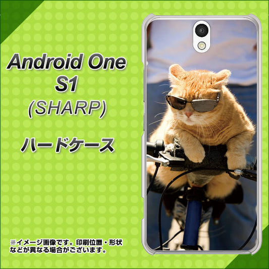 Y!mobile アンドロイドワン S1 高画質仕上げ 背面印刷 ハードケース【595 にゃんとサイクル】