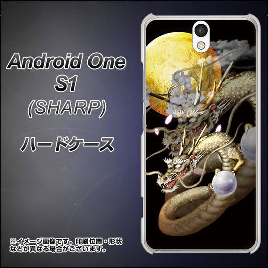 Y!mobile アンドロイドワン S1 高画質仕上げ 背面印刷 ハードケース【1003 月と龍】