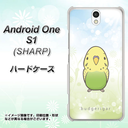 Y!mobile アンドロイドワン S1 高画質仕上げ 背面印刷 ハードケース【SC838 セキセイインコ グリーン】