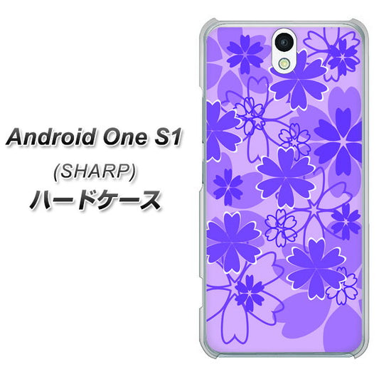 Y!mobile アンドロイドワン S1 高画質仕上げ 背面印刷 ハードケース【VA960 重なり合う花 パープル】