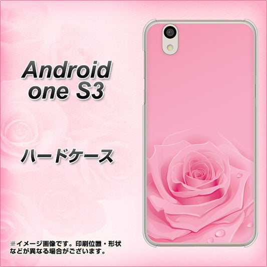 Android One S3 高画質仕上げ 背面印刷 ハードケース【401 ピンクのバラ】