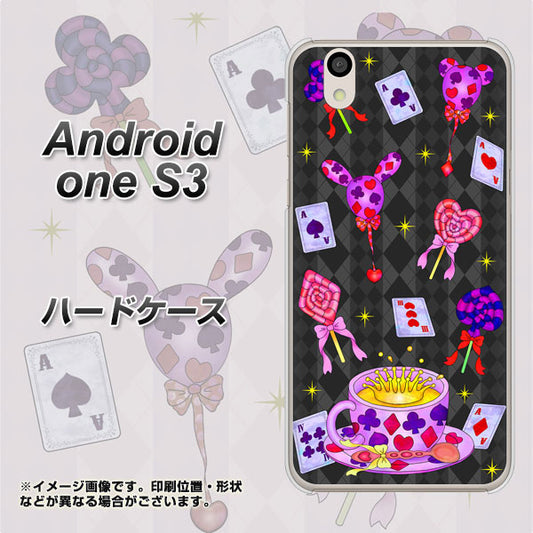 Android One S3 高画質仕上げ 背面印刷 ハードケース【AG818 トランプティー（黒）】