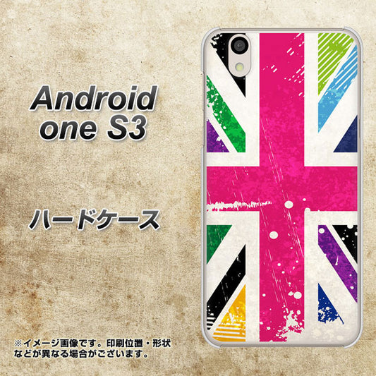 Android One S3 高画質仕上げ 背面印刷 ハードケース【SC806 ユニオンジャック ピンクビンテージ】