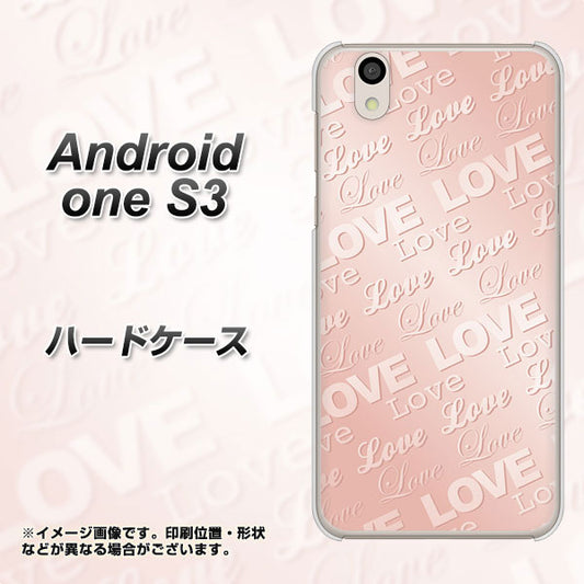 Android One S3 高画質仕上げ 背面印刷 ハードケース【SC841 エンボス風LOVEリンク（ローズピンク）】