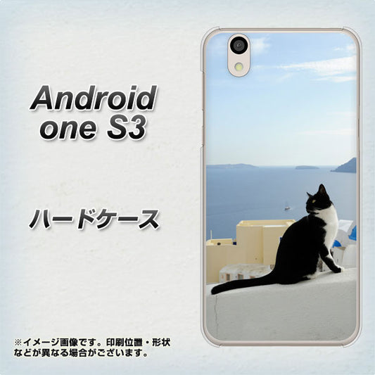 Android One S3 高画質仕上げ 背面印刷 ハードケース【VA805 ネコと地中海】