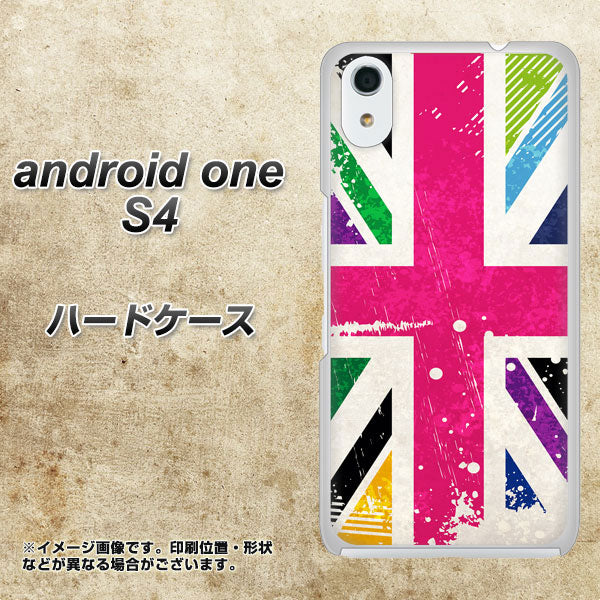 Android One S4 高画質仕上げ 背面印刷 ハードケース【SC806 ユニオンジャック ピンクビンテージ】