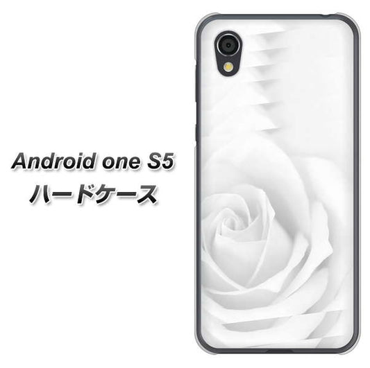Android One S5 高画質仕上げ 背面印刷 ハードケース【402 ホワイトRose】