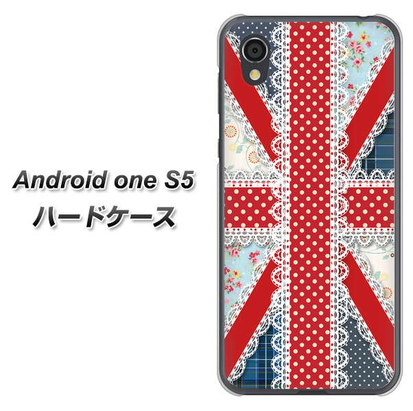 Android One S5 高画質仕上げ 背面印刷 ハードケース【SC805 ユニオンジャック レース】