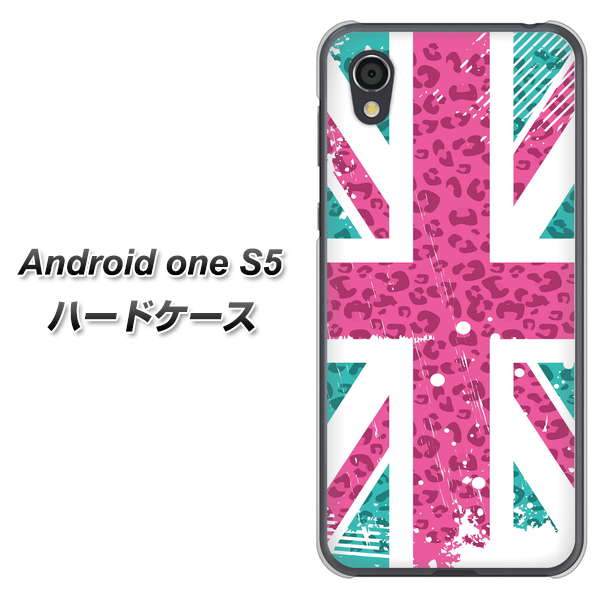 Android One S5 高画質仕上げ 背面印刷 ハードケース【SC807 ユニオンジャック ピンクヒョウ柄】