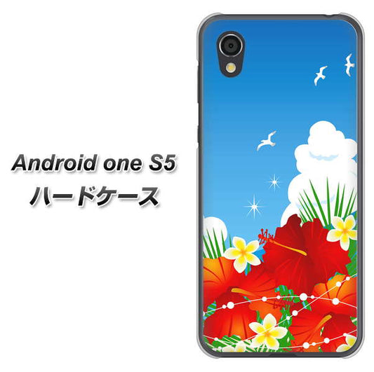 Android One S5 高画質仕上げ 背面印刷 ハードケース【VA821 ハイビスカスと青空】