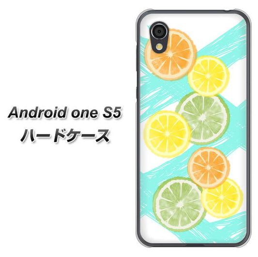 Android One S5 高画質仕上げ 背面印刷 ハードケース【YJ183 オレンジライム】