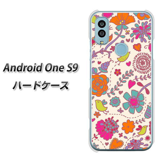 Android One S9 Y!mobile 高画質仕上げ 背面印刷 ハードケース【323 小鳥と花】