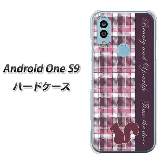 Android One S9 Y!mobile 高画質仕上げ 背面印刷 ハードケース【519 チェック柄にリス】