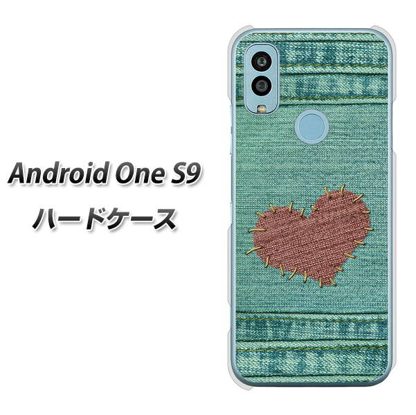 Android One S9 Y!mobile 高画質仕上げ 背面印刷 ハードケース【1142 デニムとハート】