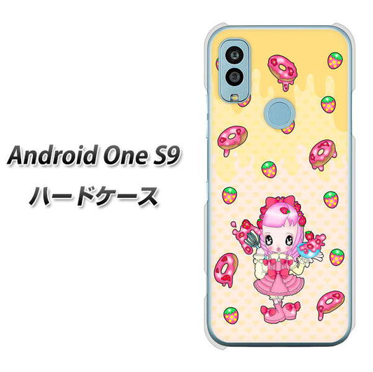 Android One S9 Y!mobile 高画質仕上げ 背面印刷 ハードケース【AG815 ストロベリードーナツ（水玉黄）】