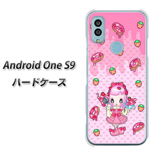 Android One S9 Y!mobile 高画質仕上げ 背面印刷 ハードケース【AG816 ストロベリードーナツ（水玉ピンク）】