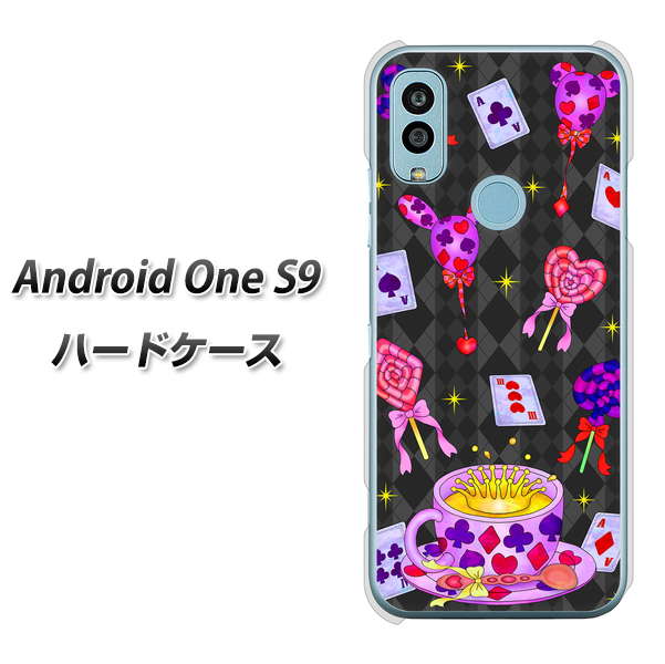 Android One S9 Y!mobile 高画質仕上げ 背面印刷 ハードケース【AG818 トランプティー(黒)】