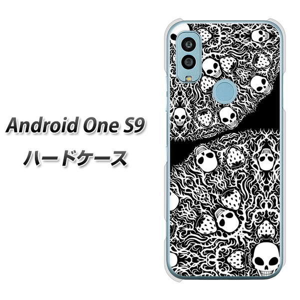 Android One S9 Y!mobile 高画質仕上げ 背面印刷 ハードケース【AG834 苺骸骨曼荼羅(黒)】
