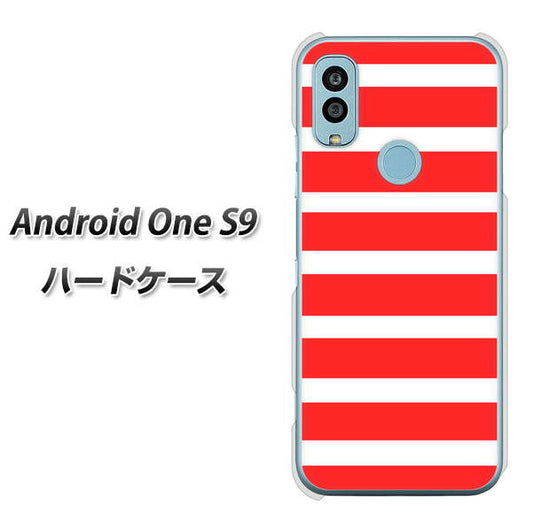 Android One S9 Y!mobile 高画質仕上げ 背面印刷 ハードケース【EK881 ボーダーレッド】