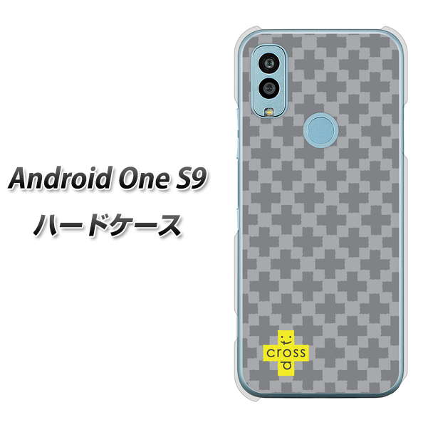 Android One S9 Y!mobile 高画質仕上げ 背面印刷 ハードケース【IB900 クロスドット_グレー】