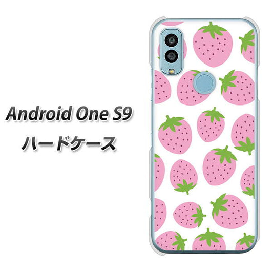 Android One S9 Y!mobile 高画質仕上げ 背面印刷 ハードケース【SC809 小さいイチゴ模様 ピンク】