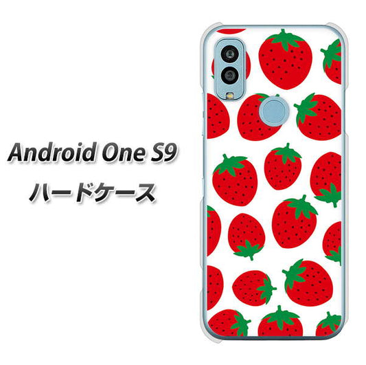 Android One S9 Y!mobile 高画質仕上げ 背面印刷 ハードケース【SC811 小さいイチゴ模様 レッド】