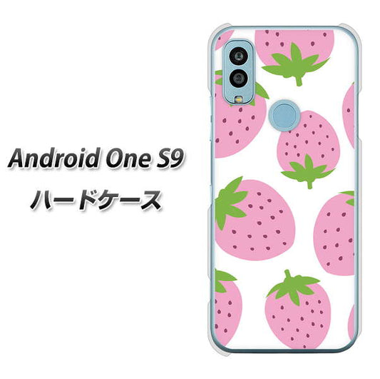 Android One S9 Y!mobile 高画質仕上げ 背面印刷 ハードケース【SC816 大きいイチゴ模様 ピンク】
