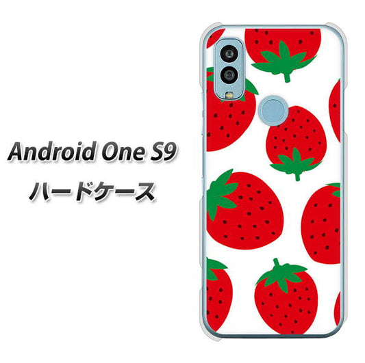 Android One S9 Y!mobile 高画質仕上げ 背面印刷 ハードケース【SC818 大きいイチゴ模様レッド】