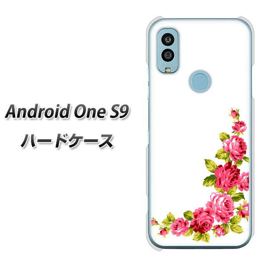 Android One S9 Y!mobile 高画質仕上げ 背面印刷 ハードケース【VA825 バラのフレーム(白)】