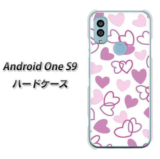 Android One S9 Y!mobile 高画質仕上げ 背面印刷 ハードケース【VA928 ハートがいっぱい パープル】