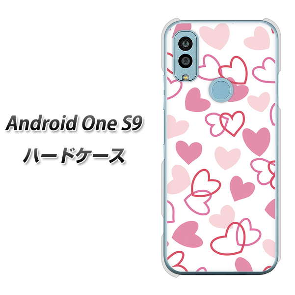 Android One S9 Y!mobile 高画質仕上げ 背面印刷 ハードケース【VA929 ハートがいっぱい ピンク】