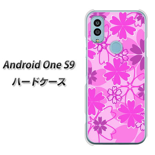 Android One S9 Y!mobile 高画質仕上げ 背面印刷 ハードケース【VA961 重なり合う花 ピンク】