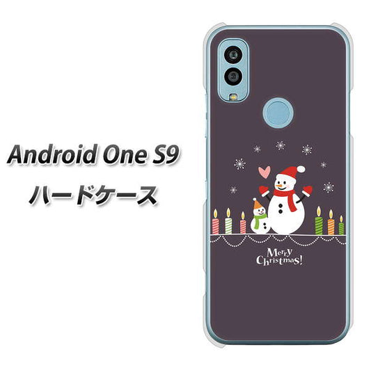 Android One S9 Y!mobile 高画質仕上げ 背面印刷 ハードケース【XA809 雪だるまの親子】