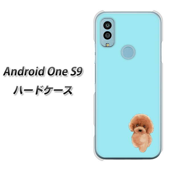 Android One S9 Y!mobile 高画質仕上げ 背面印刷 ハードケース【YJ050 トイプードルレッド(ブルー)】
