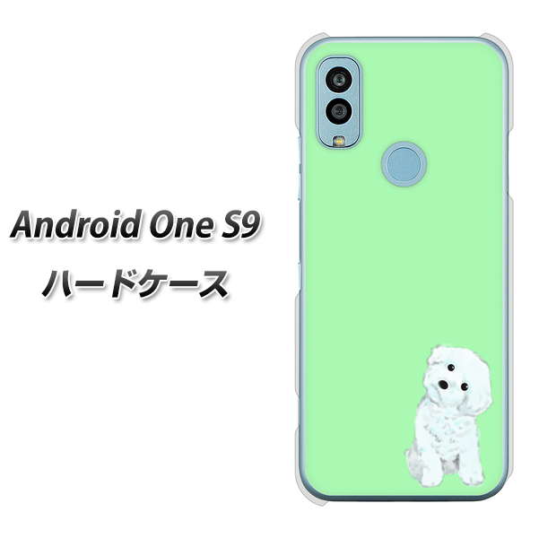 Android One S9 Y!mobile 高画質仕上げ 背面印刷 ハードケース【YJ071 トイプードルホワイト(グリーン)】
